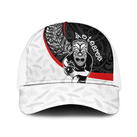 Aotearoa Lawn Bowls Baseball Net Cap Maori Warrior and Silver Fern Sporty Style LT03 One Size White Black - Polynesian Pride