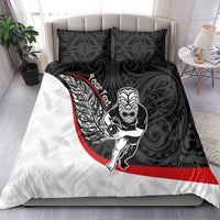 Personalised Aotearoa Lawn Bowls Bedding Set Maori Warrior and Silver Fern Sporty Style LT03 - Polynesian Pride
