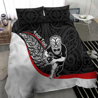Personalised Aotearoa Lawn Bowls Bedding Set Maori Warrior and Silver Fern Sporty Style LT03 - Polynesian Pride