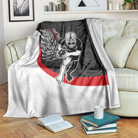 Personalised Aotearoa Lawn Bowls Blanket Maori Warrior and Silver Fern Sporty Style LT03 Black - Polynesian Pride