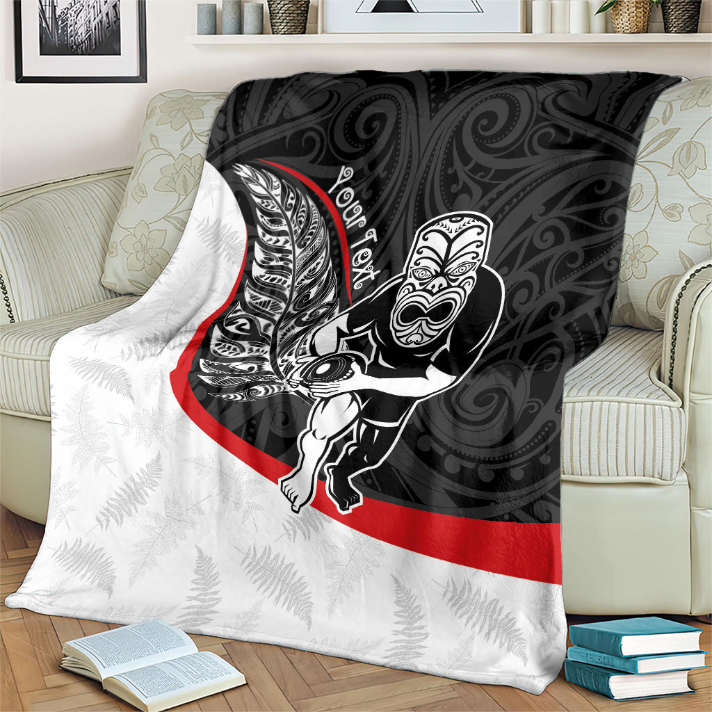 Personalised Aotearoa Lawn Bowls Blanket Maori Warrior and Silver Fern Sporty Style LT03 - Polynesian Pride