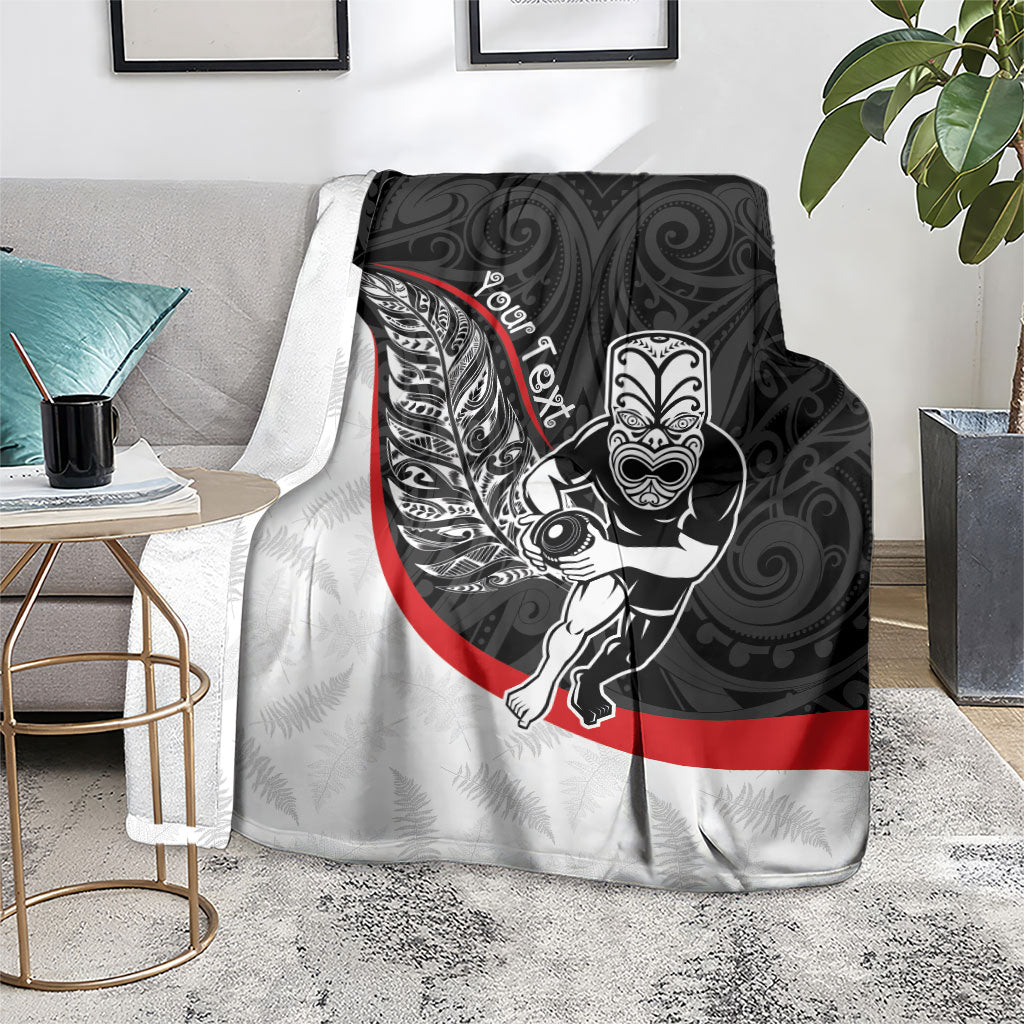 Personalised Aotearoa Lawn Bowls Blanket Maori Warrior and Silver Fern Sporty Style LT03 - Polynesian Pride