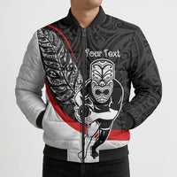 Personalised Aotearoa Lawn Bowls Bomber Puffer Jacket Maori Warrior and Silver Fern Sporty Style LT03 - Polynesian Pride