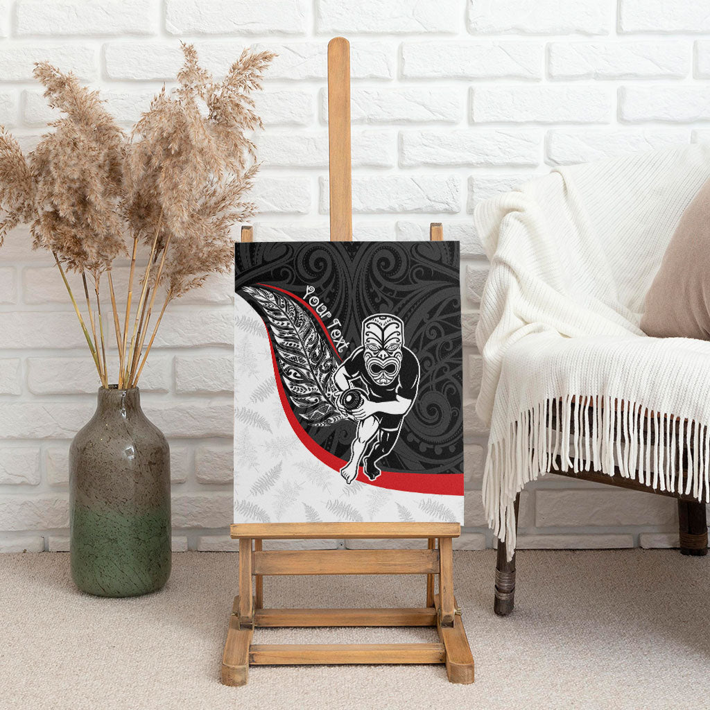 Personalised Aotearoa Lawn Bowls Canvas Wall Art Maori Warrior and Silver Fern Sporty Style LT03 - Polynesian Pride