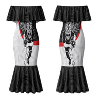 Personalised Aotearoa Lawn Bowls Couples Matching Mermaid Dress and Hawaiian Shirt Maori Warrior and Silver Fern Sporty Style LT03 - Polynesian Pride