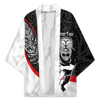 Personalised Aotearoa Lawn Bowls Kimono Maori Warrior and Silver Fern Sporty Style LT03 Unisex Black - Polynesian Pride