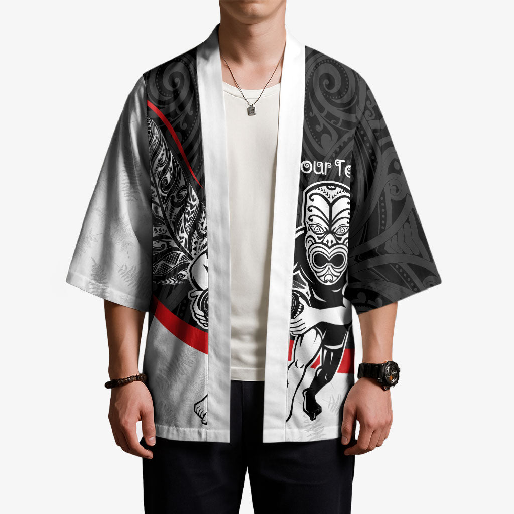 Personalised Aotearoa Lawn Bowls Kimono Maori Warrior and Silver Fern Sporty Style LT03 - Polynesian Pride