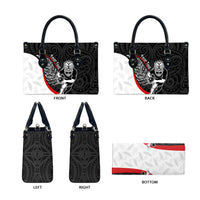 Personalised Aotearoa Lawn Bowls Leather Bag Maori Warrior and Silver Fern Sporty Style LT03 - Polynesian Pride