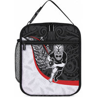 Personalised Aotearoa Lawn Bowls Lunch Bag Maori Warrior and Silver Fern Sporty Style LT03 10.2 × 8.3 × 4.3 inch Black - Polynesian Pride