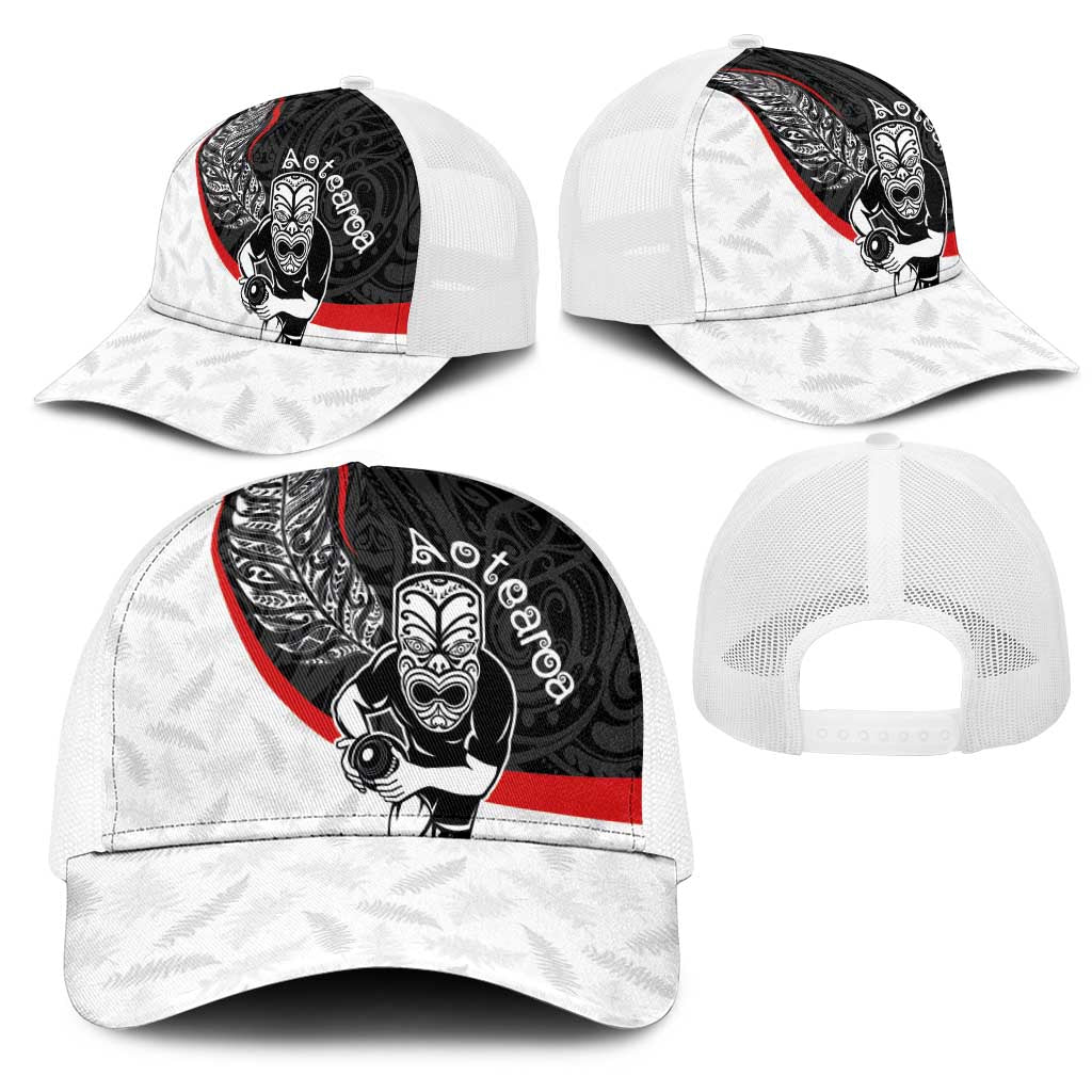 Aotearoa Lawn Bowls Mesh Trucker Cap Maori Warrior and Silver Fern Sporty Style LT03 - Polynesian Pride