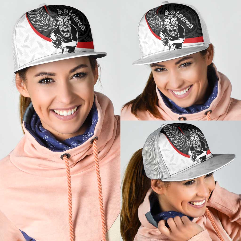 Aotearoa Lawn Bowls Mesh Trucker Cap Maori Warrior and Silver Fern Sporty Style LT03 - Polynesian Pride