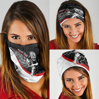 Personalised Aotearoa Lawn Bowls Neck Gaiter Maori Warrior and Silver Fern Sporty Style LT03 - Polynesian Pride