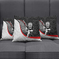 Personalised Aotearoa Lawn Bowls Pillow Cover Maori Warrior and Silver Fern Sporty Style LT03 - Polynesian Pride
