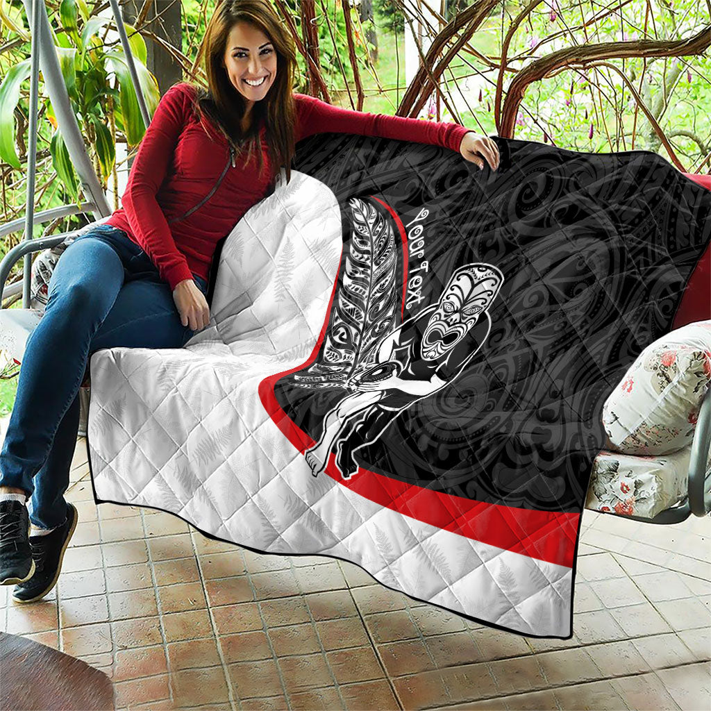 Personalised Aotearoa Lawn Bowls Quilt Maori Warrior and Silver Fern Sporty Style LT03 - Polynesian Pride