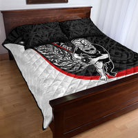 Personalised Aotearoa Lawn Bowls Quilt Bed Set Maori Warrior and Silver Fern Sporty Style LT03 - Polynesian Pride