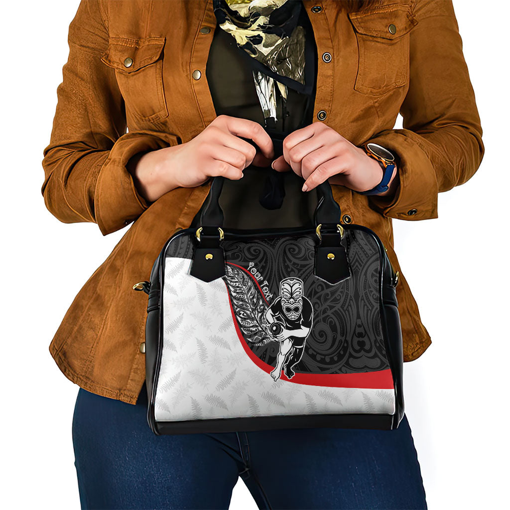 Personalised Aotearoa Lawn Bowls Shoulder Handbag Maori Warrior and Silver Fern Sporty Style LT03 - Polynesian Pride