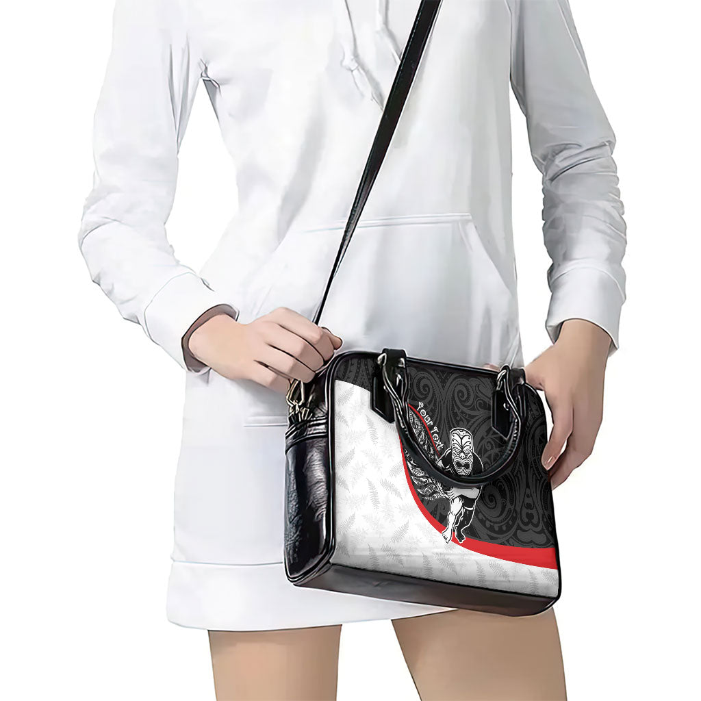Personalised Aotearoa Lawn Bowls Shoulder Handbag Maori Warrior and Silver Fern Sporty Style LT03 - Polynesian Pride