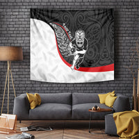 Personalised Aotearoa Lawn Bowls Tapestry Maori Warrior and Silver Fern Sporty Style LT03 Black - Polynesian Pride
