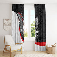 Personalised Aotearoa Lawn Bowls Window Curtain Maori Warrior and Silver Fern Sporty Style LT03 - Polynesian Pride