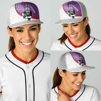 Aotearoa Lawn Bowls Baseball Net Cap Maori Warrior and Silver Fern Sporty Style Purple LT03 - Polynesian Pride