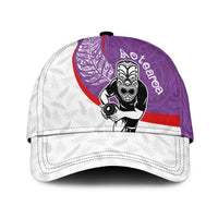 Aotearoa Lawn Bowls Classic Cap Maori Warrior and Silver Fern Sporty Style Purple LT03 Universal Fit Purple - Polynesian Pride