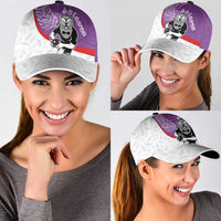 Aotearoa Lawn Bowls Classic Cap Maori Warrior and Silver Fern Sporty Style Purple LT03 - Polynesian Pride