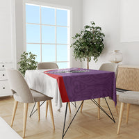 Personalised Aotearoa Lawn Bowls Tablecloth Maori Warrior and Silver Fern Sporty Style Purple LT03 - Polynesian Pride