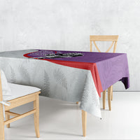 Personalised Aotearoa Lawn Bowls Tablecloth Maori Warrior and Silver Fern Sporty Style Purple LT03 - Polynesian Pride