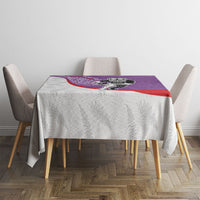 Personalised Aotearoa Lawn Bowls Tablecloth Maori Warrior and Silver Fern Sporty Style Purple LT03 - Polynesian Pride