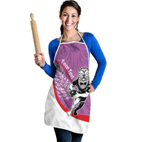 Personalised Aotearoa Lawn Bowls Apron Maori Warrior and Silver Fern Sporty Style Pink LT03 - Polynesian Pride
