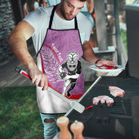 Personalised Aotearoa Lawn Bowls Apron Maori Warrior and Silver Fern Sporty Style Pink LT03 - Polynesian Pride