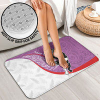 Personalised Aotearoa Lawn Bowls Bathroom Set Maori Warrior and Silver Fern Sporty Style Pink LT03 - Polynesian Pride