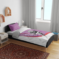 Personalised Aotearoa Lawn Bowls Bedding Set Maori Warrior and Silver Fern Sporty Style Pink LT03 - Polynesian Pride