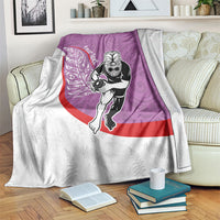 Personalised Aotearoa Lawn Bowls Blanket Maori Warrior and Silver Fern Sporty Style Pink LT03 Pink - Polynesian Pride