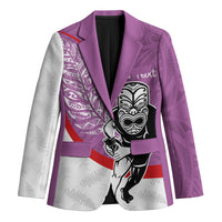Personalised Aotearoa Lawn Bowls Blazer Maori Warrior and Silver Fern Sporty Style Pink LT03 Unisex Pink - Polynesian Pride