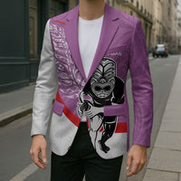 Personalised Aotearoa Lawn Bowls Blazer Maori Warrior and Silver Fern Sporty Style Pink LT03 - Polynesian Pride