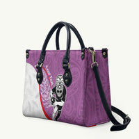 Personalised Aotearoa Lawn Bowls Leather Bag Maori Warrior and Silver Fern Sporty Style Pink LT03 Pink - Polynesian Pride