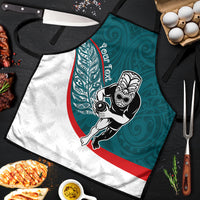 Personalised Aotearoa Lawn Bowls Apron Maori Warrior and Silver Fern Sporty Style Teal LT03 Teal - Polynesian Pride