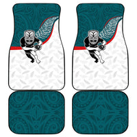 Aotearoa Lawn Bowls Car Mats Maori Warrior and Silver Fern Sporty Style Teal LT03 - Polynesian Pride