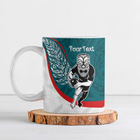 Personalised Aotearoa Lawn Bowls Ceramic Mug Maori Warrior and Silver Fern Sporty Style Teal LT03 Teal - Polynesian Pride