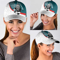 Aotearoa Lawn Bowls Classic Cap Maori Warrior and Silver Fern Sporty Style Teal LT03 - Polynesian Pride