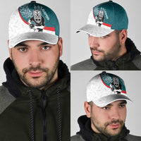 Aotearoa Lawn Bowls Classic Cap Maori Warrior and Silver Fern Sporty Style Teal LT03 - Polynesian Pride