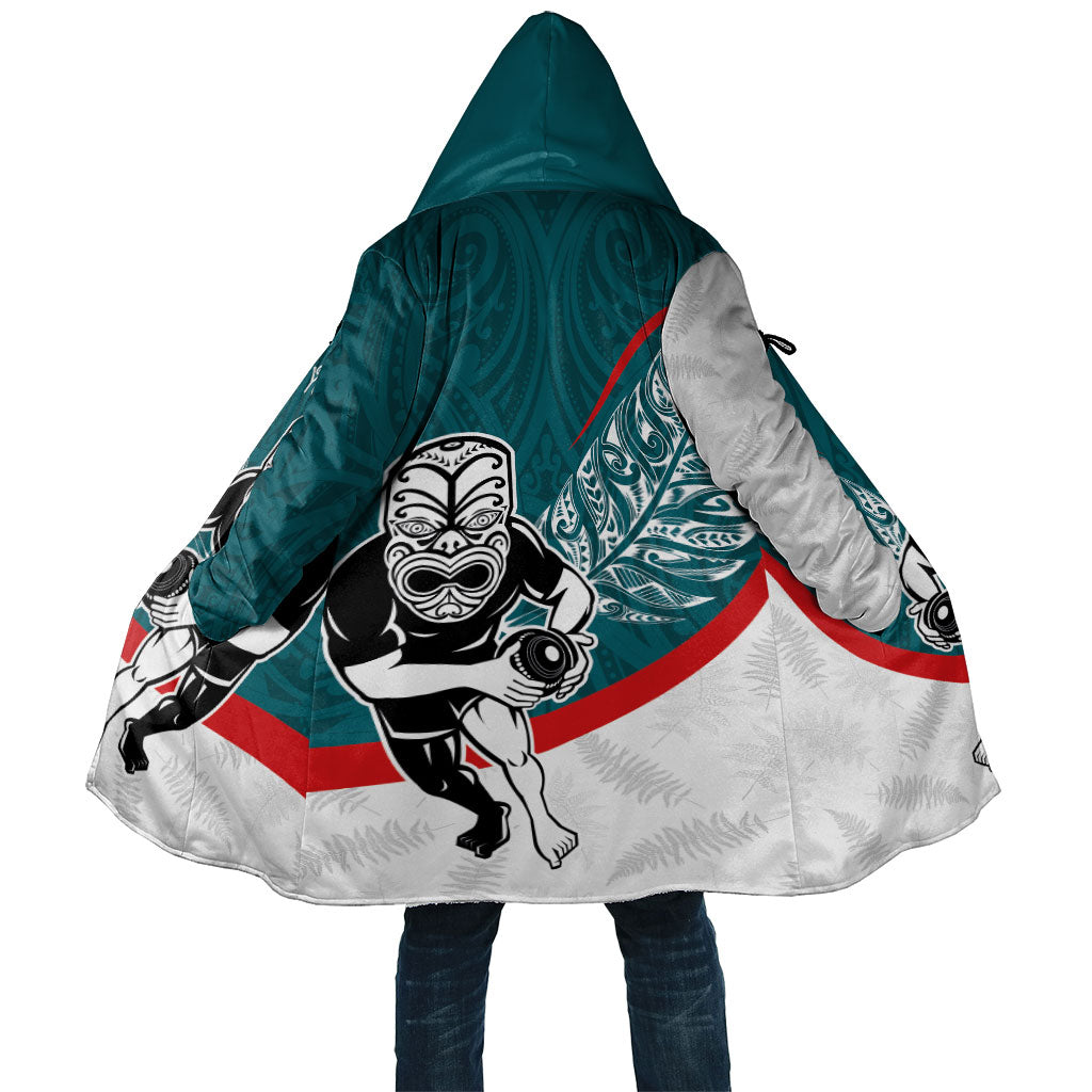 Personalised Aotearoa Lawn Bowls Cloak Maori Warrior and Silver Fern Sporty Style Teal LT03 Unisex Teal - Polynesian Pride