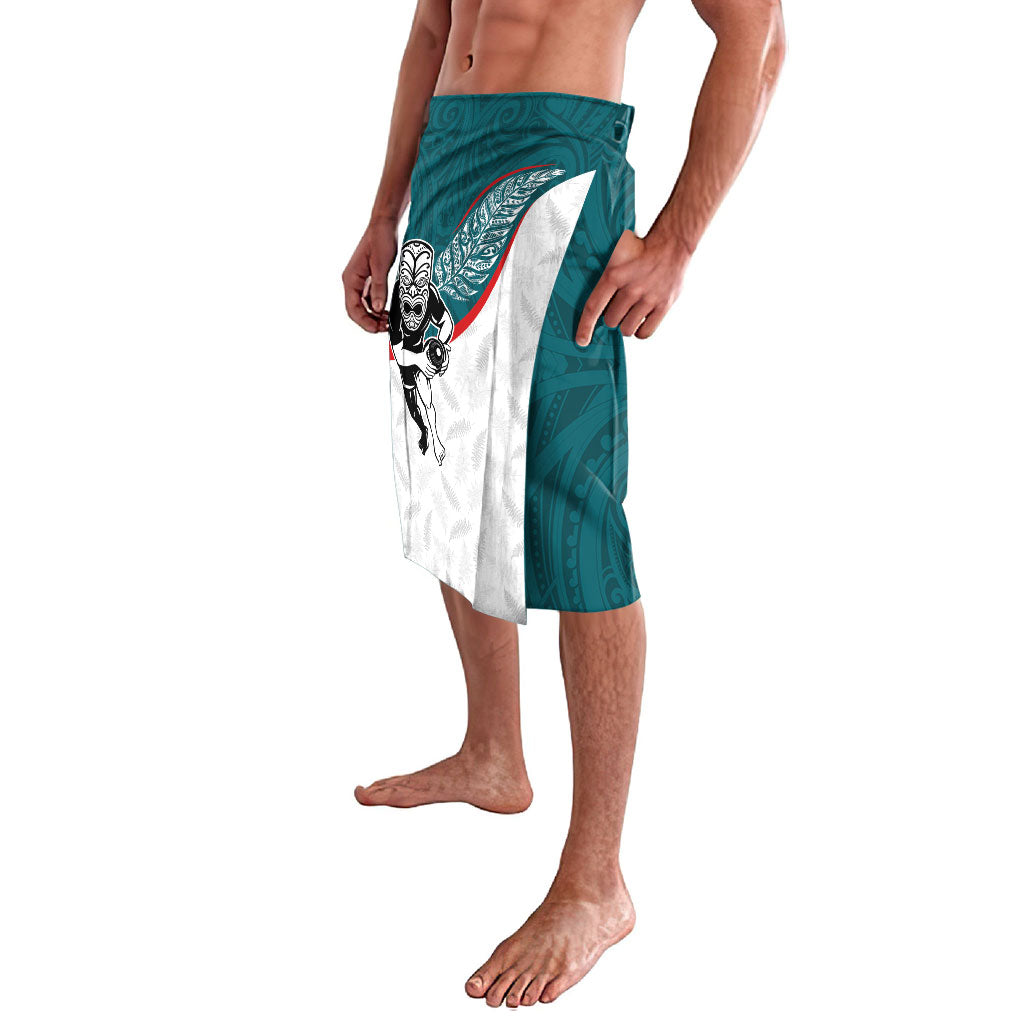 Aotearoa Lawn Bowls Lavalava Maori Warrior and Silver Fern Sporty Style Teal LT03 - Polynesian Pride