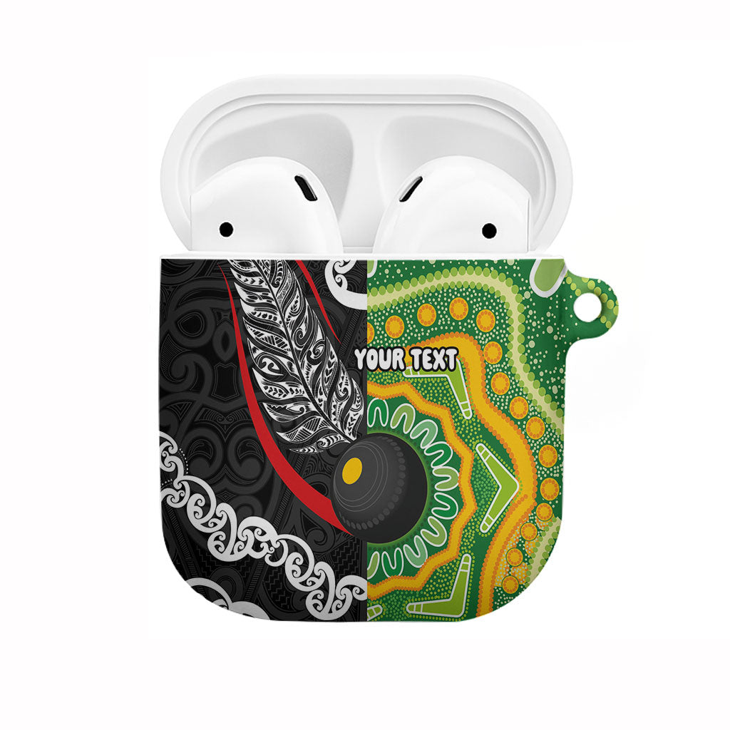 Personalised Aotearoa and Australia Lawn Bowls AirPods Case Maori Fern and Aboriginal Pattern LT03 Multicolor - Polynesian Pride