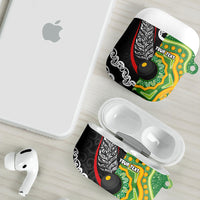 Personalised Aotearoa and Australia Lawn Bowls AirPods Case Maori Fern and Aboriginal Pattern LT03 - Polynesian Pride