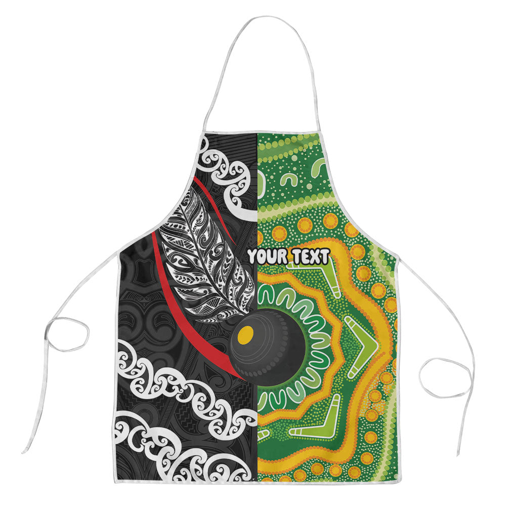 Personalised Aotearoa and Australia Lawn Bowls Apron Maori Fern and Aboriginal Pattern LT03 Multicolor - Polynesian Pride