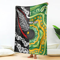 Personalised Aotearoa and Australia Lawn Bowls Blanket Maori Fern and Aboriginal Pattern LT03 - Polynesian Pride