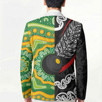 Personalised Aotearoa and Australia Lawn Bowls Blazer Maori Fern and Aboriginal Pattern LT03 - Polynesian Pride