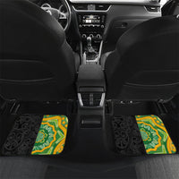 Aotearoa and Australia Lawn Bowls Car Mats Maori Fern and Aboriginal Pattern LT03 Set 2pcs - Back Multicolor - Polynesian Pride